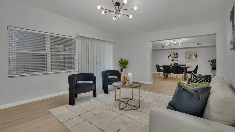 Staged living room after renovation