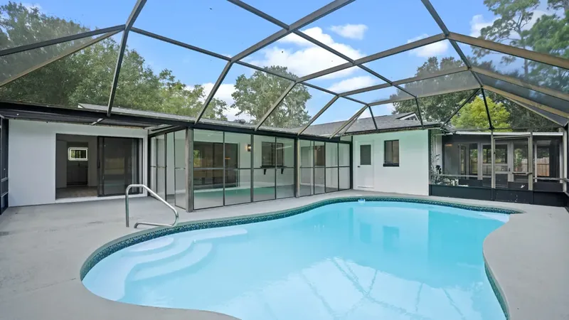 Clean screened pool after renovation