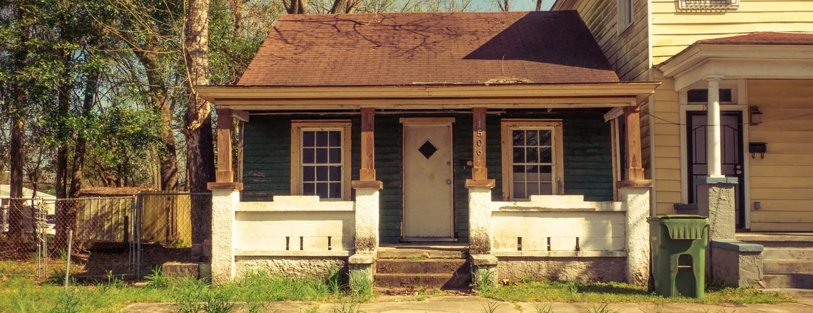 A modest single-family home in Atlanta, Georgia being sold with a lien on the title