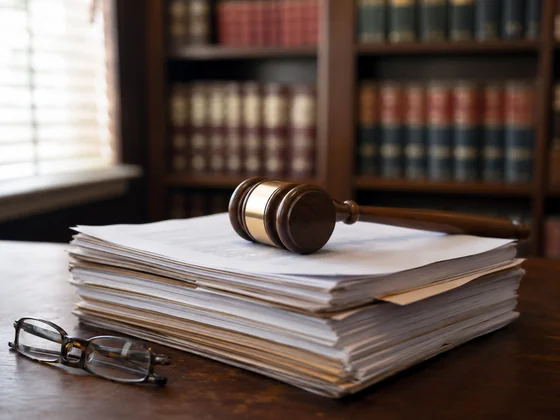 A gavel resting on court documents representing an Ohio sheriff's sale of a foreclosed Cleveland home